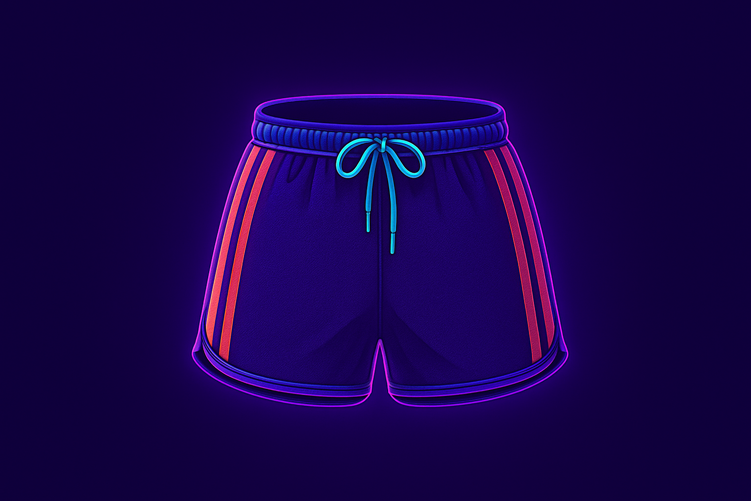 Blue and purple glowing shorts cartoon image.